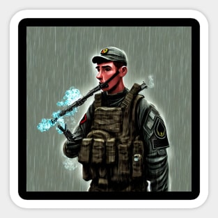 Soldier smoking Sticker